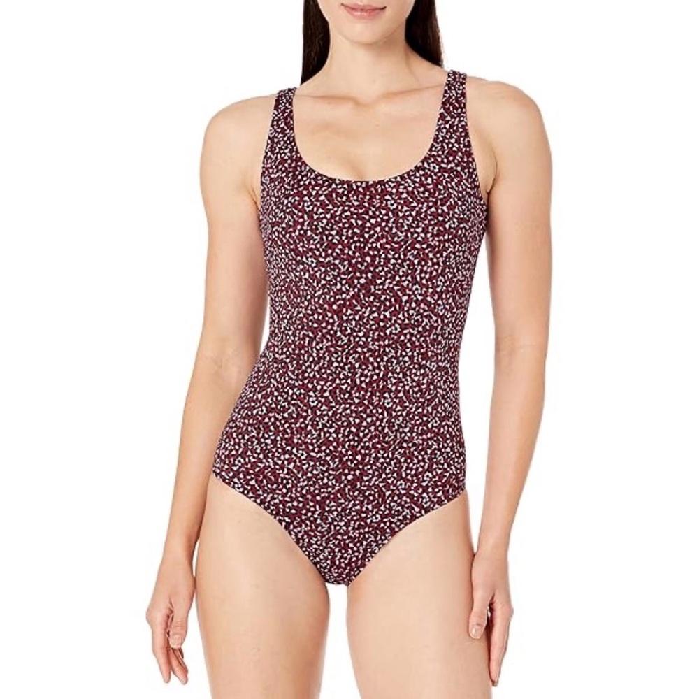 NWT Women's Burgundy Patterned Swimsuit